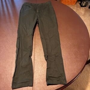 GOODPARK NYC navy green elastic waist cotton blend slim straight leg pants large